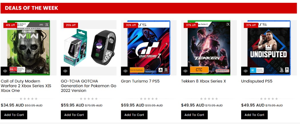 New homepage deals row with discount badges